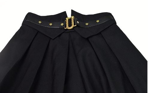 プリンセススリーブフロントボタンリブニット×ウエストベルトコンビフレアスカート(2colors)【上下別売り可】