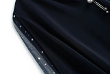 ボリューム袖スターオーガンジートップス×ラインストーン付きスリットスカート