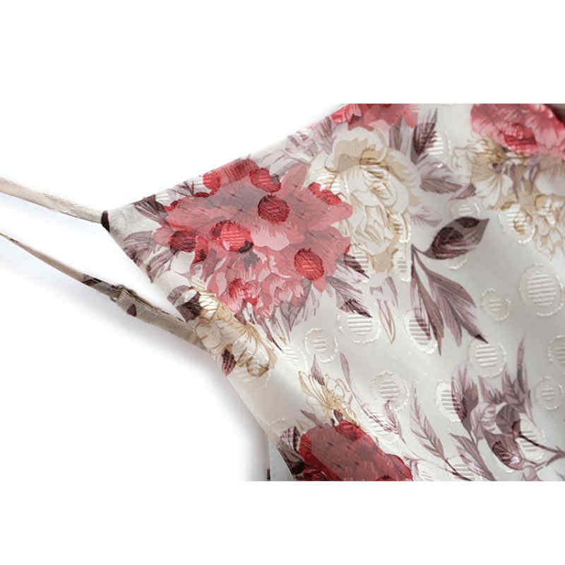 レトロ花柄キャミワンピース×五分袖テーラードジャケット