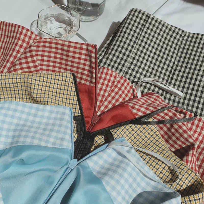 ギンガムチェックミニタイトスカート(4colors)