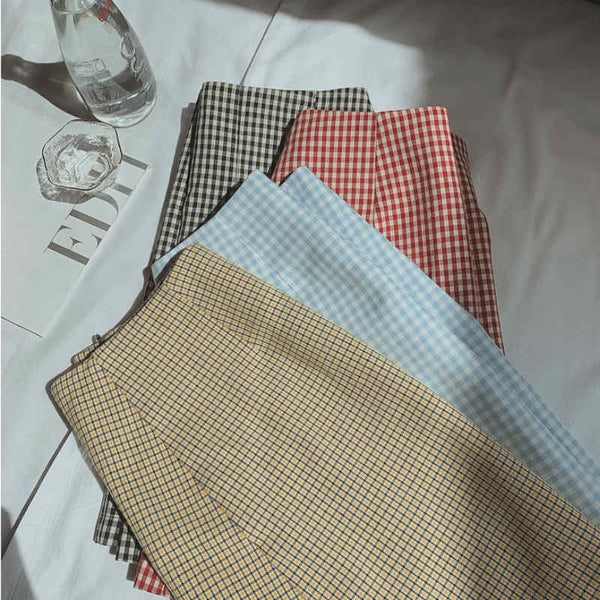ギンガムチェックミニタイトスカート(4colors)