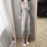 小花柄シアーカシュクールワンピース