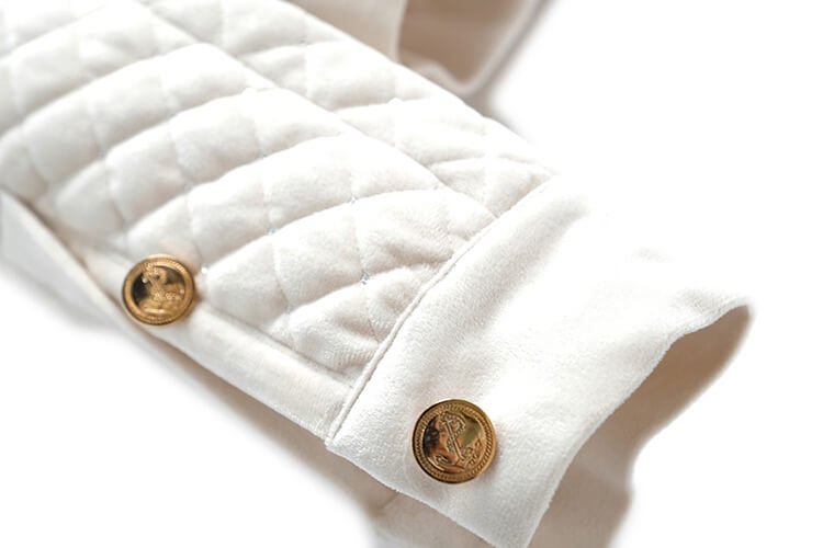 リボンタイ付きキルティングジャケット×フロントボタンタイトスカート(2colors)<br>