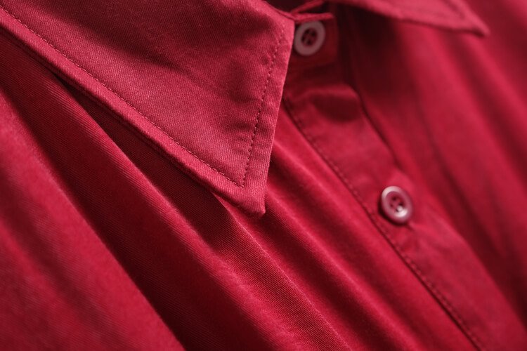 オーバーロングシャツ×サイドベルト付きニットベスト(2colors)