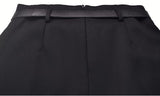 ウエストベルト付きサイドプリーツフロントボタンスカート(2colors)