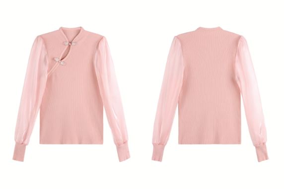 フロントオープンチャイナシアースリーブニット×ハイウエストカットオフデニムパンツ【上下別売り可】