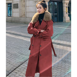 ファーカラー付きロングトレンチコート(3colors)