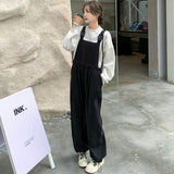 バックル付きドローストリングオーバーオール