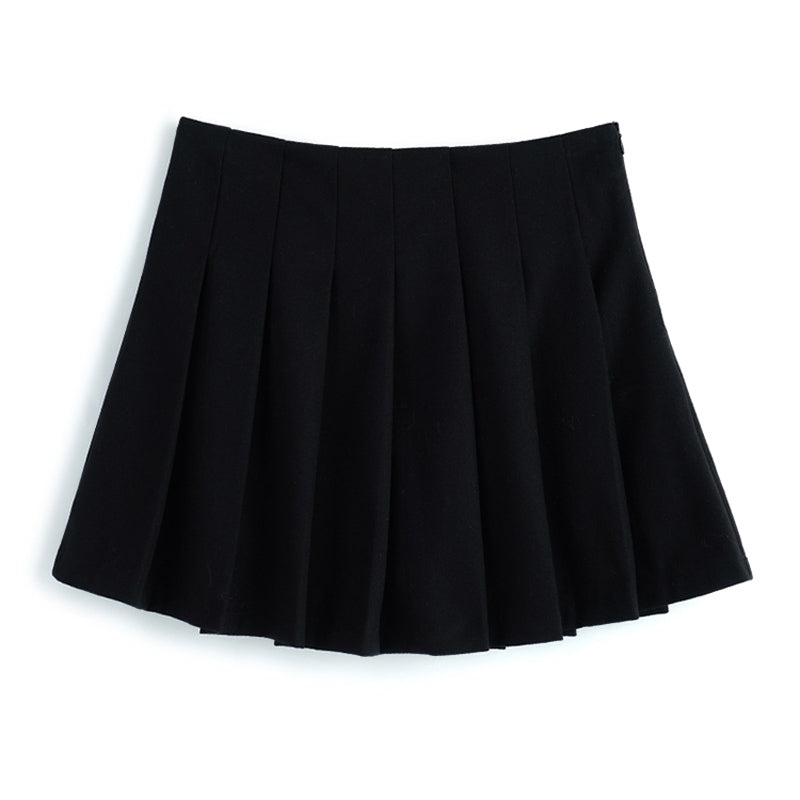 ビジューリボンニット(2colors)×ブラックプリーツスカート【上下別売り可】