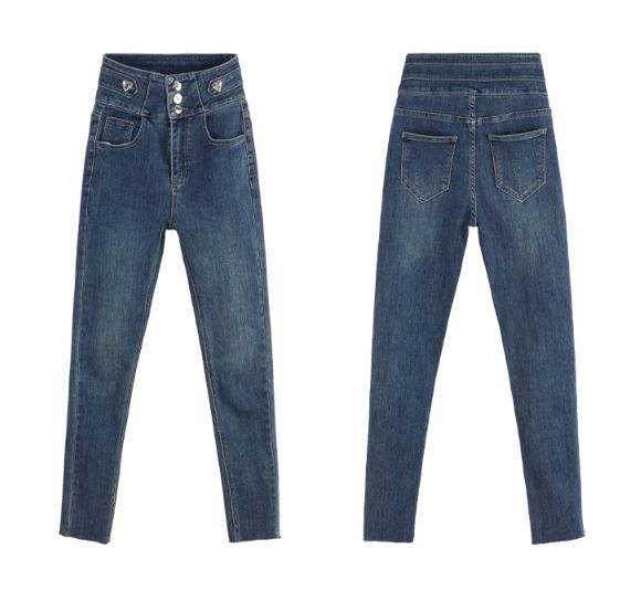 フロントオープンチャイナシアースリーブニット×ハイウエストカットオフデニムパンツ【上下別売り可】