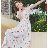 花柄シャーリングマキシワンピース