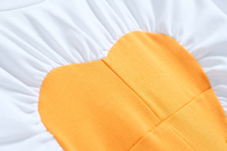 ハートモチーフギャザーTシャツ×レオパードマーメイドスカート【上下別売り可】