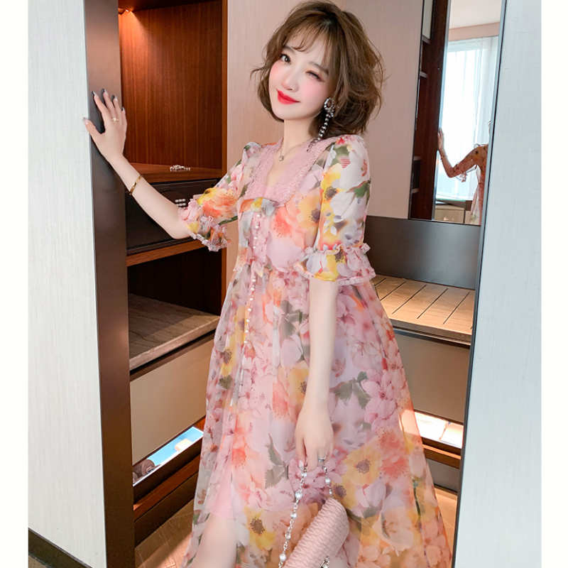 ラッフルフリルレース花柄ワンピース | outlet | axes femme