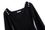 ショルダーコンシャスサイドスリットニットワンピース(2colors)