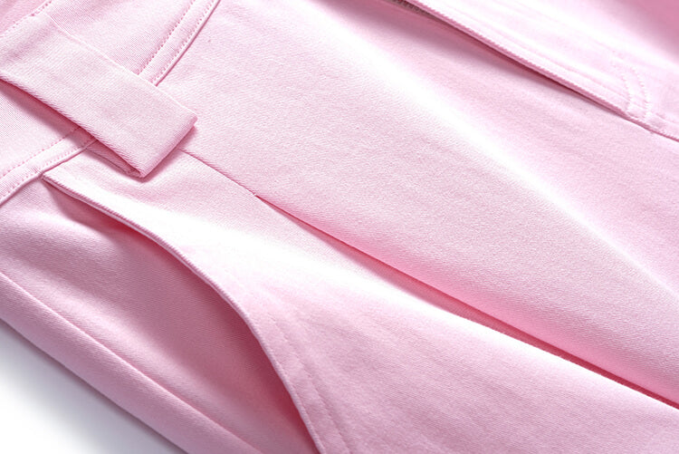 オープンショルダーパフスリーブTシャツ×シャーベットピンクカーゴパンツ【上下別売り可】