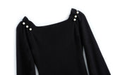 ショルダーコンシャスサイドスリットニットワンピース(2colors)