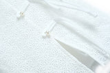 フリルレースビブヨークシャツ×リボン付きレースミニスカート