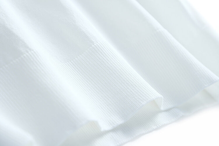 キャット刺繍バイカラーポロシャツ×アシメフリルヘムデニムスカート【上下別売り可】