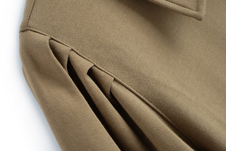 パフスリーブポロシャツ×フラワーパッチペンシルスカート