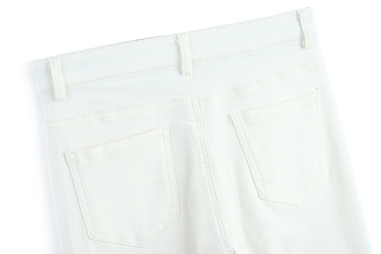 ハートボタンラインカーディガン×裾ボタンカットオフパンツ【上下別売り可】