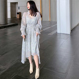 【即納】花柄フィッシュテールロングワンピース(2colors)