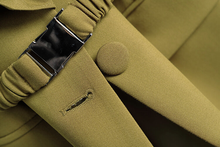フリルロングテーラードジャケット×チュールプリーツスカート(2colors)