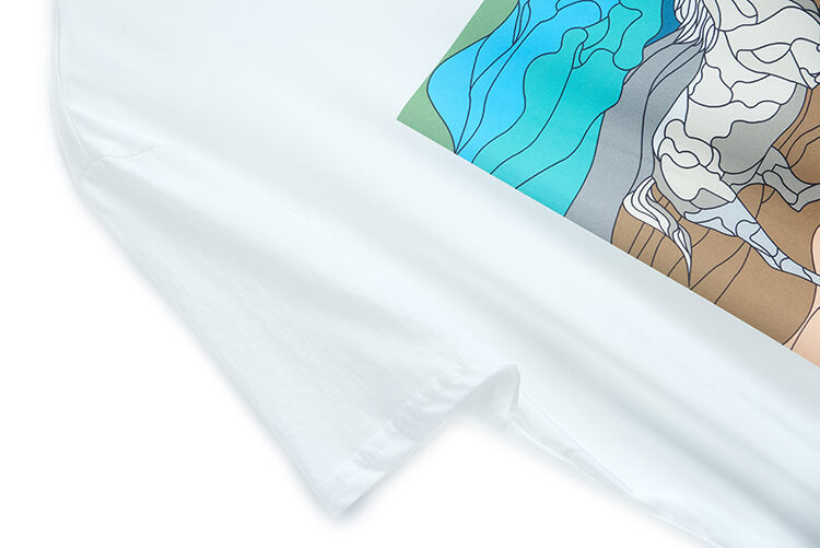 イラストプリントTシャツ×センタープレススリットフレアパンツ【上下別売り可】