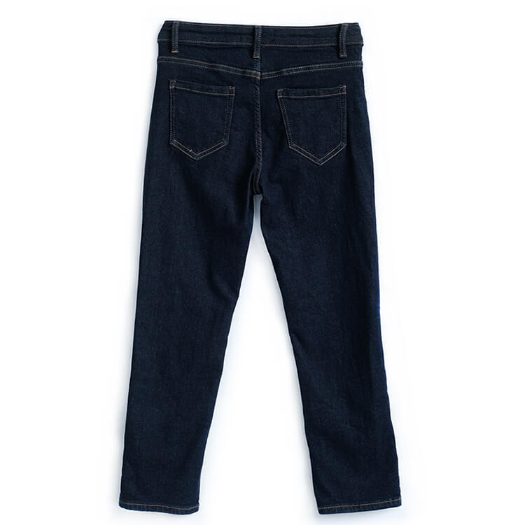 バイカラーニットコンビフリルシャツ×切り替えヘムデニムパンツ【上下別売り可】