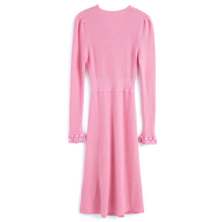 レースコンビリブニットロングワンピース(4colors)