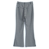 チェーン付きオープンショルダーリブトップス×スリット入りブロックチェックフレアパンツ【上下別売り可】