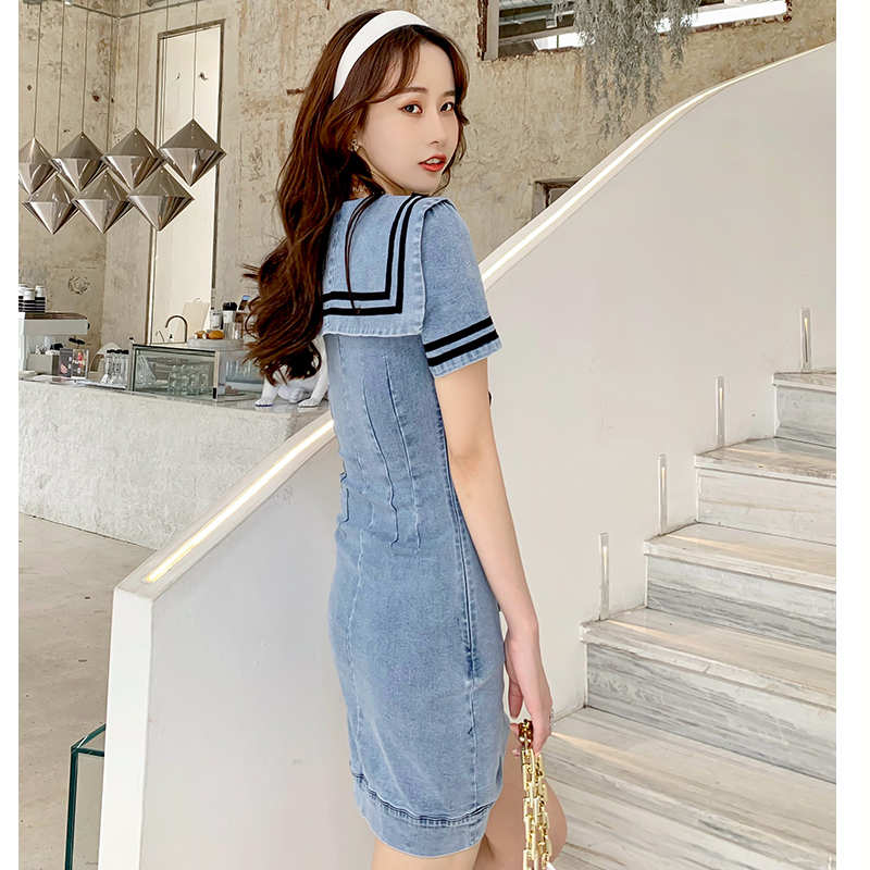 6(ROKU)＞DENIM SAILOR DRESS/ワンピース - ロングワンピース