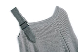 アシメベルトワンショルダーニットワンピース(2colors)