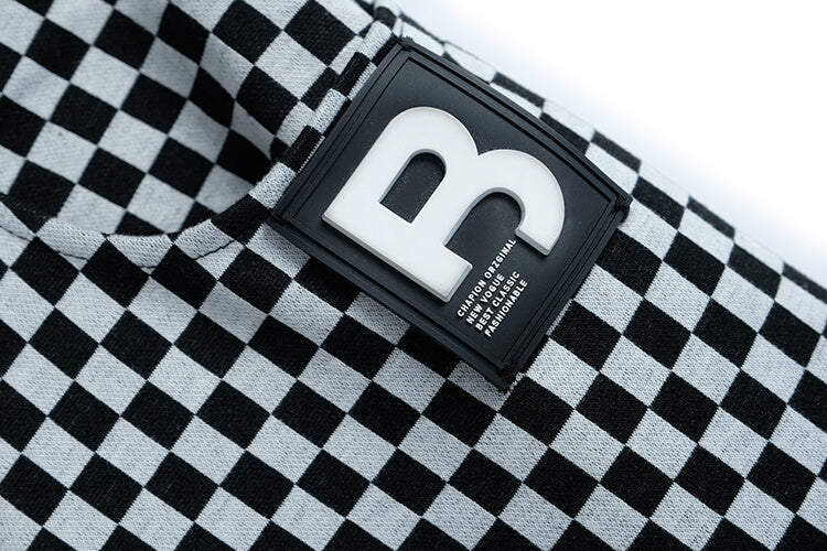 チェーン付きオープンショルダーリブトップス×スリット入りブロックチェックフレアパンツ【上下別売り可】