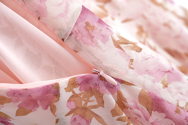 花柄カシュクールイレヘムロングワンピース