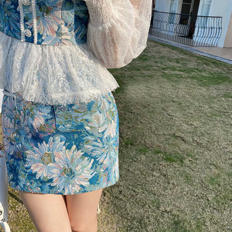 【セット売り】花柄レースビスチェ&ミニスカートミニスカート
