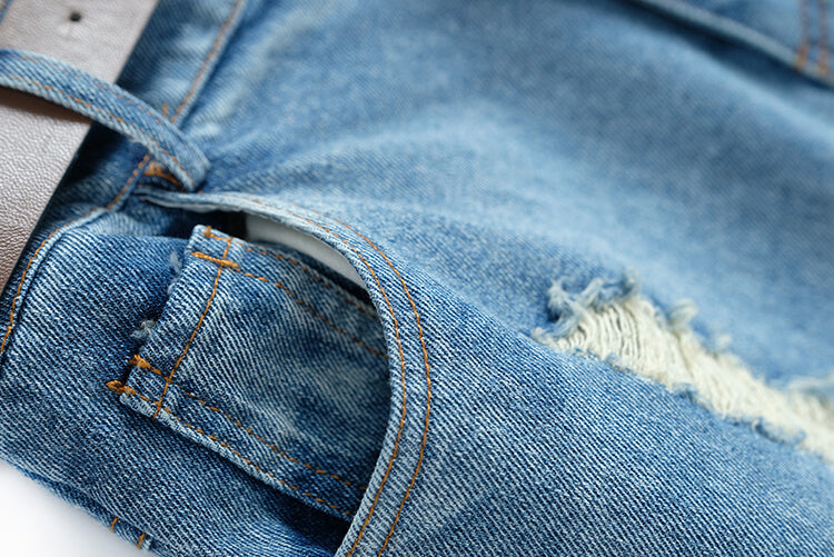 デニムベルト付き袖コンシャスTシャツ×異素材ペイズリーコンビデニムスカート
