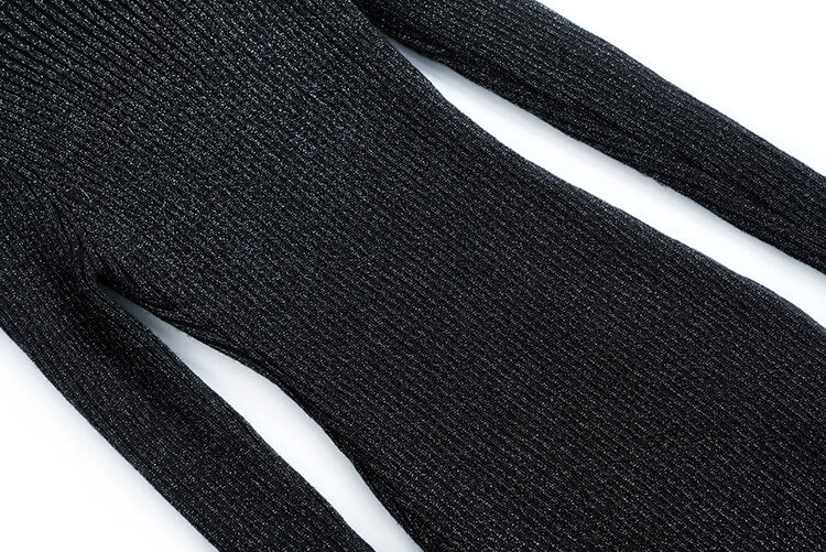 フロントビジューラメ入りニットワンピース