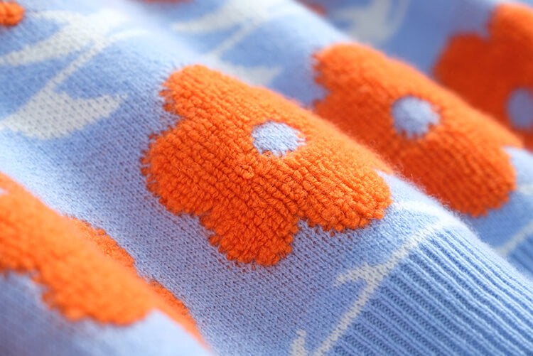 花柄ゆるニット×スリット入りニットロングスカート【上下別売り可】