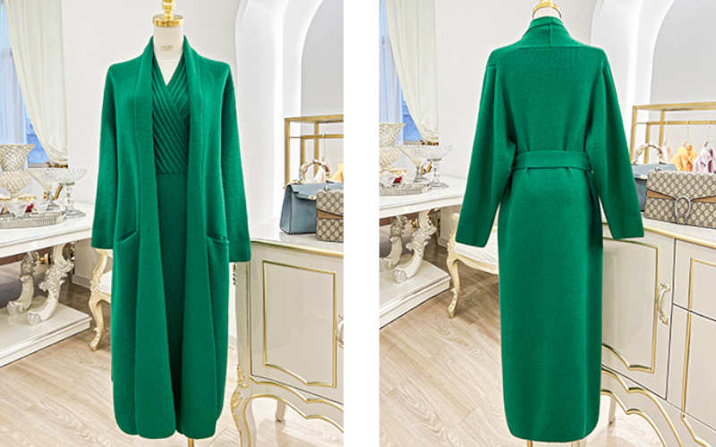ロングカーディガン×ホルターネックニットワンピース(3colors)