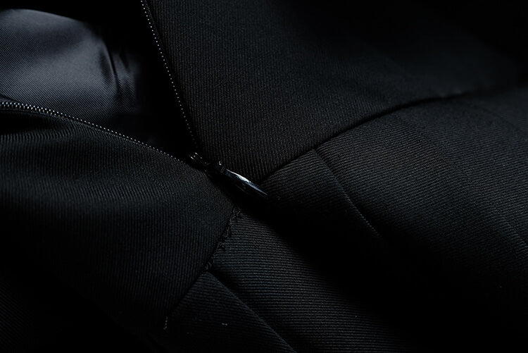 アシメフリルショートジャケット×チュールドッキング裾フリルミニスカート