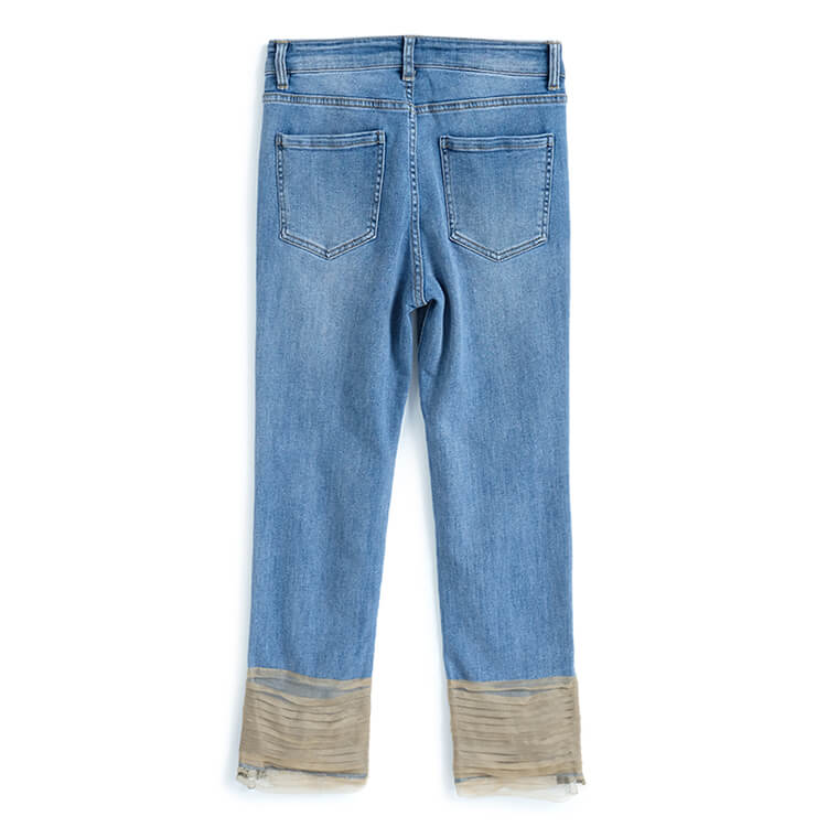 チェック柄カーディガン×異素材ヘムジッパーデニムパンツ【上下別売り可】