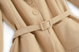 ベルト付き半端袖テーラードジャケット×チュールフレアスカート