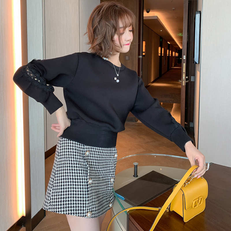 ZARA Sサイズ レース千鳥柄 タイトスカート - スカート