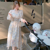 【即納】花柄フィッシュテールロングワンピース(2colors)